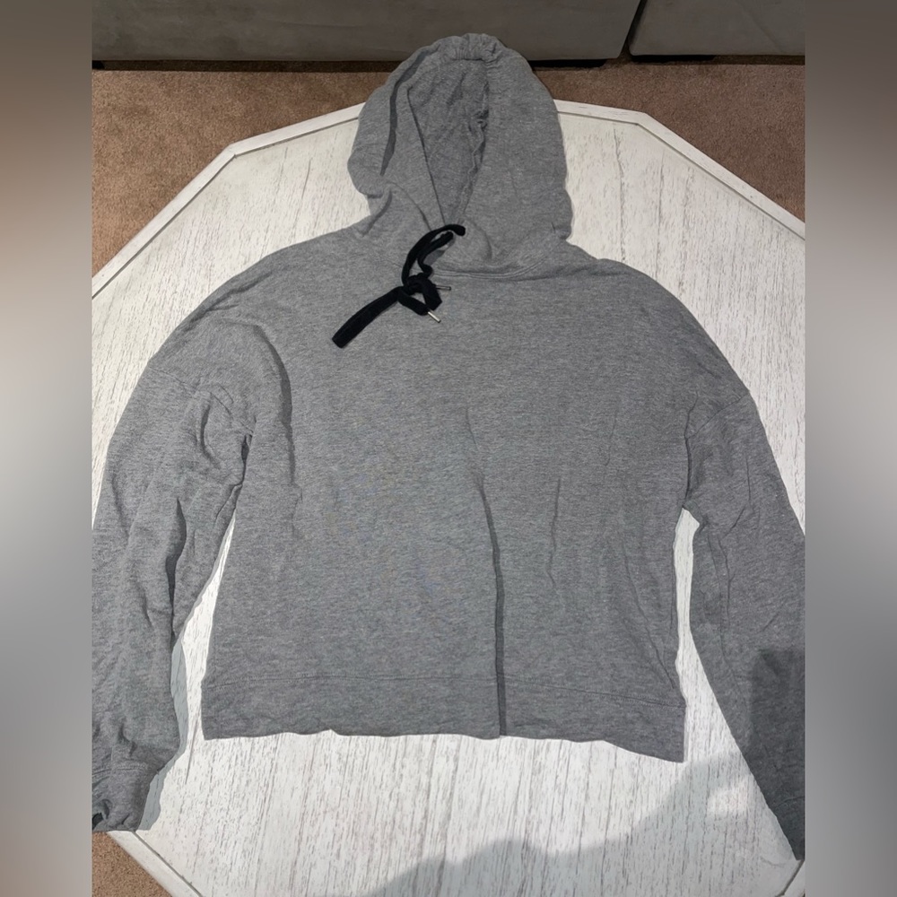 Gray open back hoodie